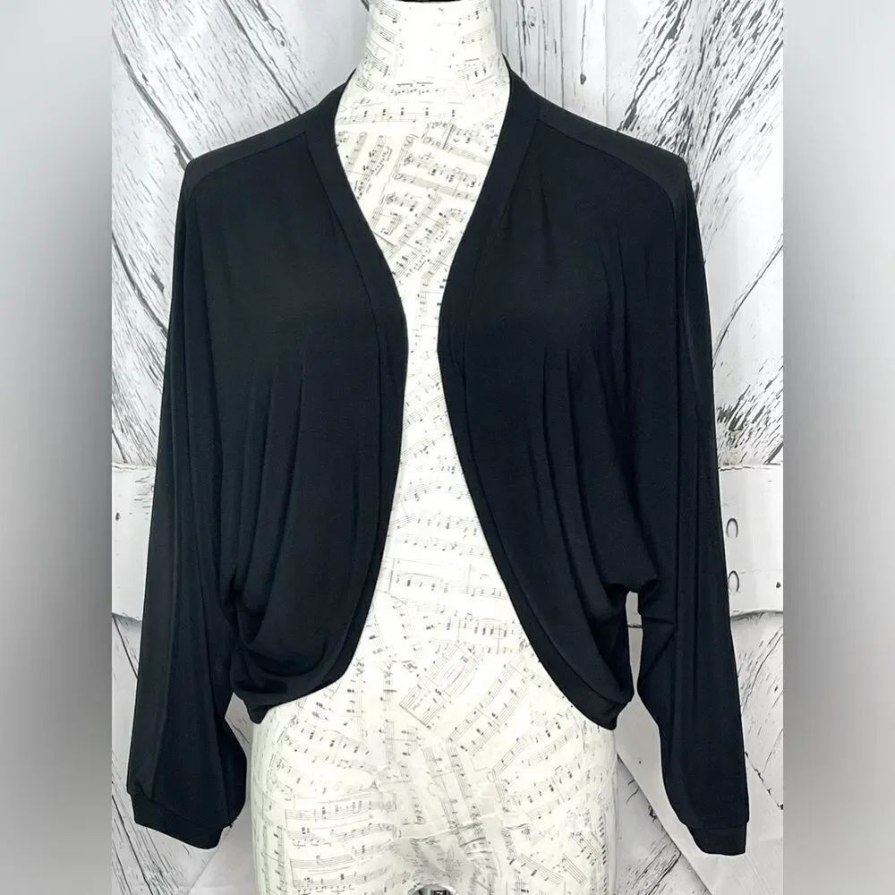 Ellen Parker Shrug Black Dolman Sleeves M